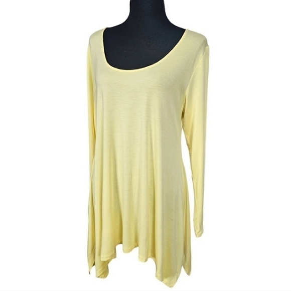 Soft Surroundings Petite Scoop Neck Blouse Sz Medium Viscose Long Sleeve Light - Picture 2 of 13